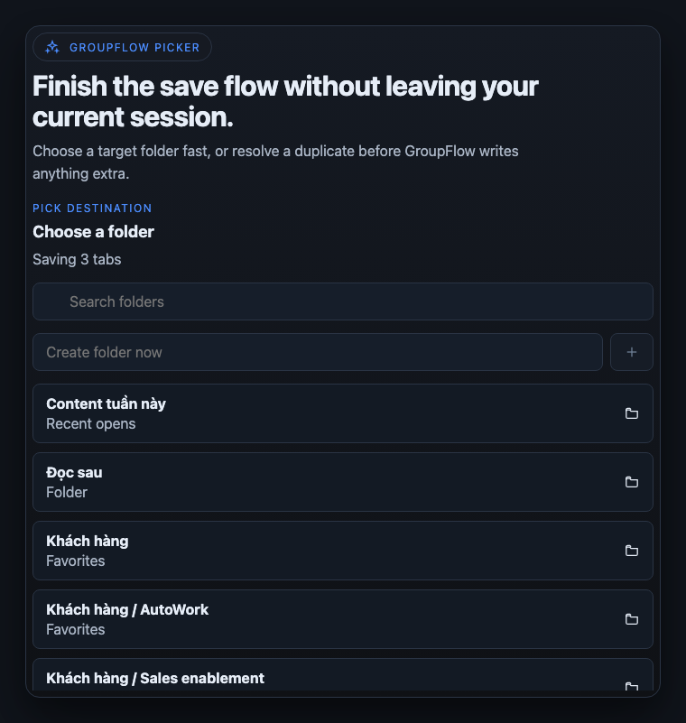 Picker folder selection